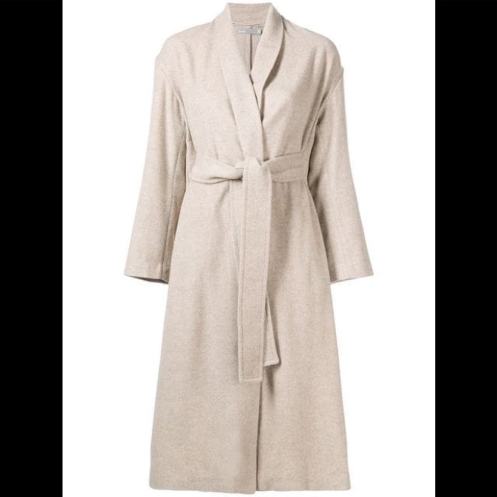 Vince Wool Cardigan Coat (Wrap Tie)